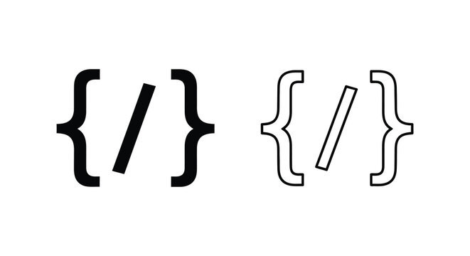 Bracket slash symbols silhouette symbol icons punctuation