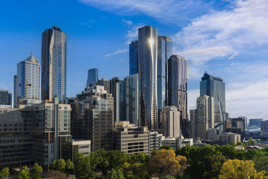 Melbourne downtown skyline panorama in Australia