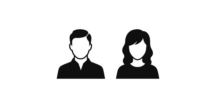 People avatars icon set depicting male and female user profile silhouettes for social networking digital communication or customer representative identity concept.