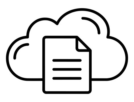 Digital cloud computing icon with document paper symbol for cloud storage service document computing