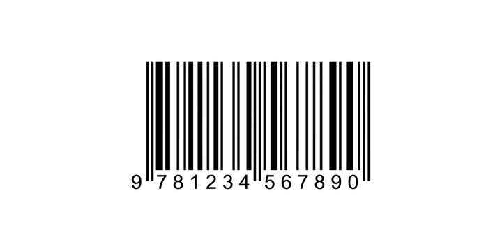 Bar code scanner label with numerical sequence nine seven eight one two three four five six seven eight nine zero isolated on transparent background design.
