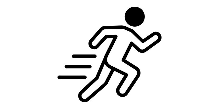 Running man icon vector. runner sign illustration. jogger symbol. sport logo isolated on transparent background. black silhouette of athlete.