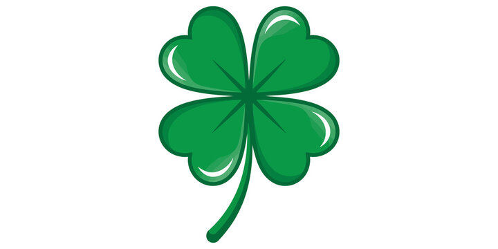 Four leaf clover icon representing luck and fortune on transparent background.