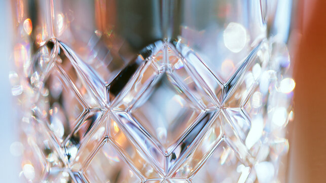Luxury Crystal Glass Close-Up With Light Refraction