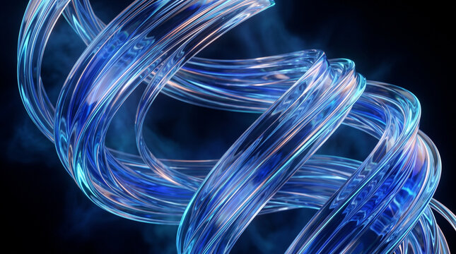 Abstract Glowing Blue Light Streams Digital Motion