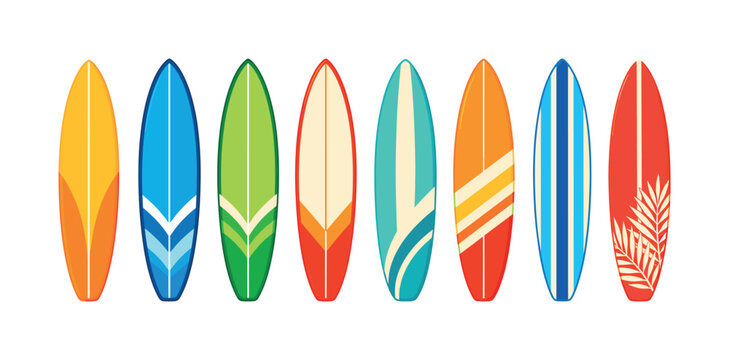 Bright colorful rubber surfboards water boards isolated pattern group, surfboard, board, surf, water, sport, active, summer,