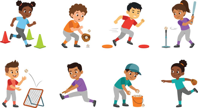 set of funny cartoon casual man