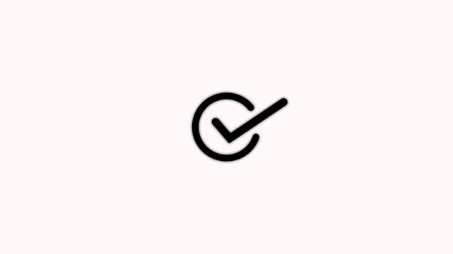Simple black check mark inside a circle isolated on a white background for user interface and digital task completion status indicator