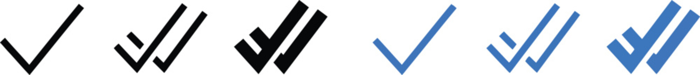 Check Mark Icons Set for Message Sent Delivered Read Status Vector © Sanjoy