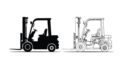 Forklift operator working with industrial lift truck © Nazrul