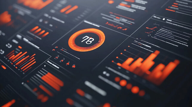Modern data visualization dashboard interface with charts graphs and analysis for business intelligence and analytics