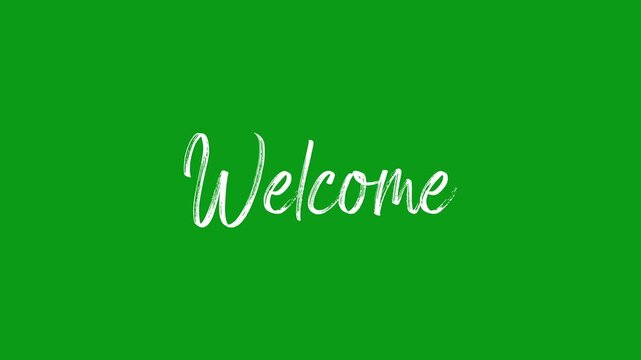 welcome lettering text. Modern calligraphy style illustration. text animation of welcome. on transparent.