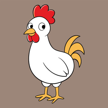 Cheerful cartoon chicken illustration