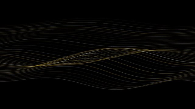 Elegant Golden Wave Lines Abstract Background Seamless Loop