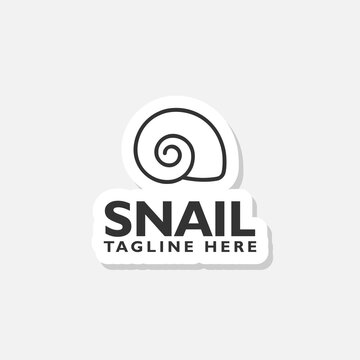  Snail logo sticker isolated on gray background