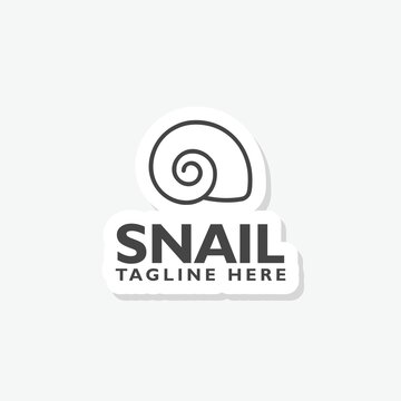  Snail logo sticker isolated on gray background