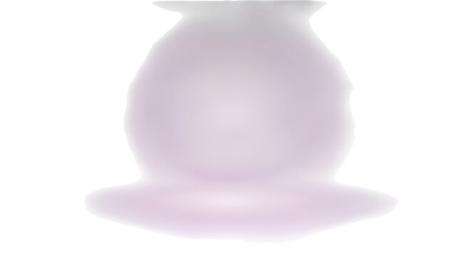 Soft purple sphere with reflection isolated on transparent background