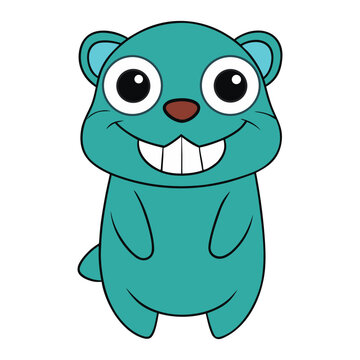 Funny Cartoon Gopher Vector Illustration