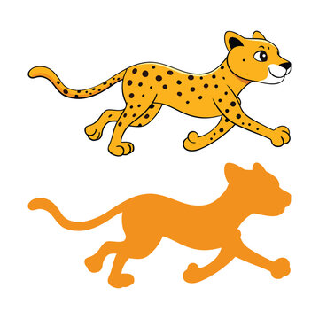 Dynamic Cartoon Cheetah Running With Speed And Power Vector Cartoon