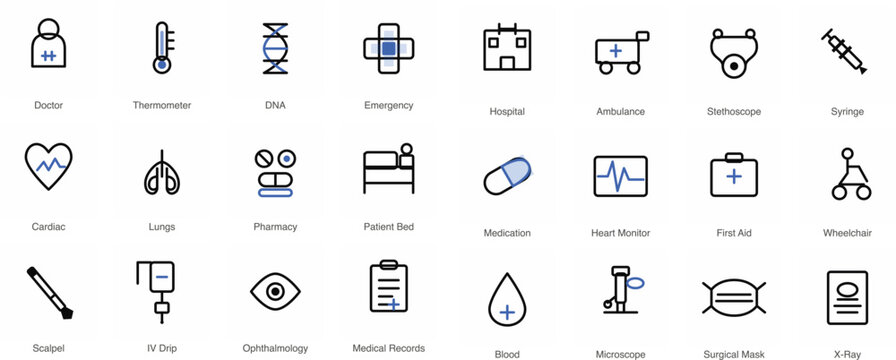Medical Icons Bundle Vector Template