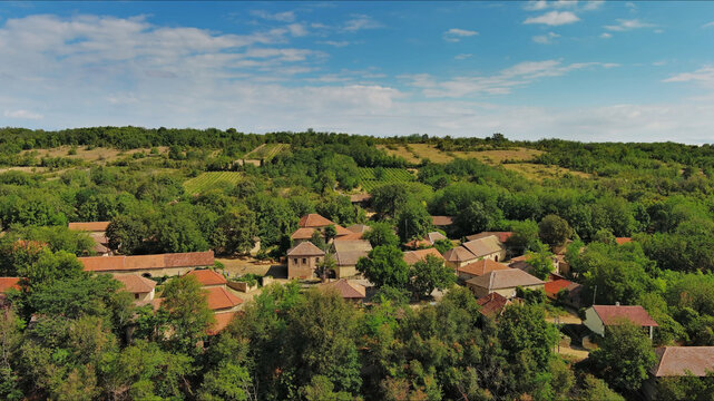 Old rustic vintage houses with wine cellars in Rogljevacke pivnice