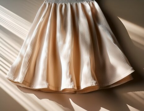 elegant off white skirt with a gentle pleat design showcasing soft fabric texture under natural light perfect for fashion themes