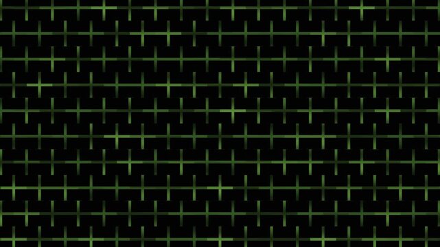 Green plus signs arranged in a repeating seamless loop pattern on a dark background