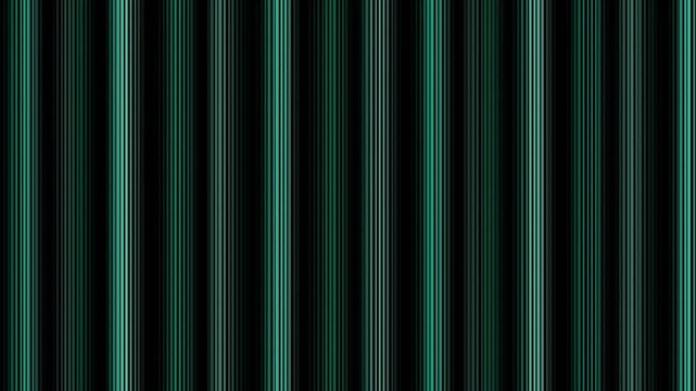 Seamless pattern featuring vertical lines in various shades of green and teal on a black background