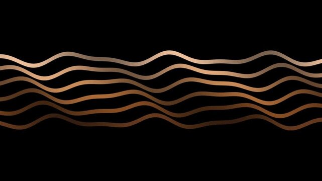 A seamless loop of wavy golden lines flows continuously across a black background