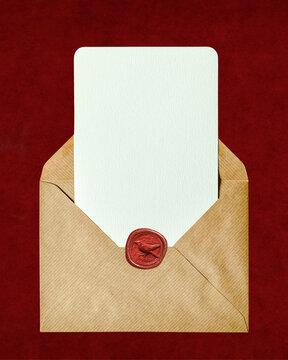 open envelope with wax seal
