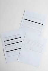 Naklejka premium Blank business forms and documents for office administration, finance, and legal paperwork on a white background
