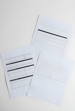 Blank business forms and documents for office administration, finance, and legal paperwork on a white background