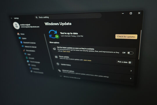 VEHARI, PAKISTAN - JULY, 26, 2026: Windows 11 Operating System Updating for Cyber Security Protection and Bug Fixes
