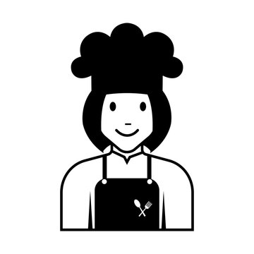 Woman Chef Avatar Icon - Professional Female Cook Vector Graphic