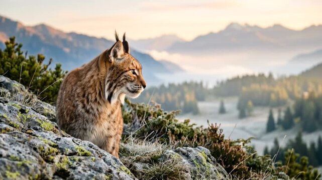 eurasian lynx close up in białowieża forest poland at morning light video