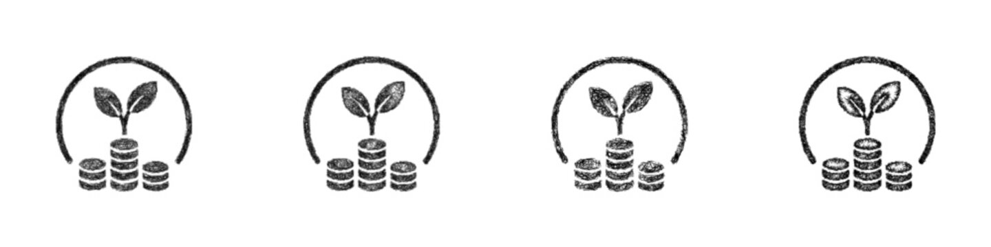 Sketch microfinance institution logo design set