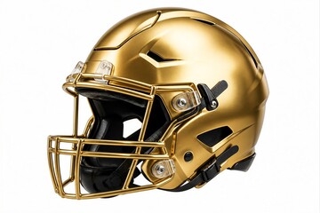 Fototapeta premium Football helmet gleaming on white studio background display