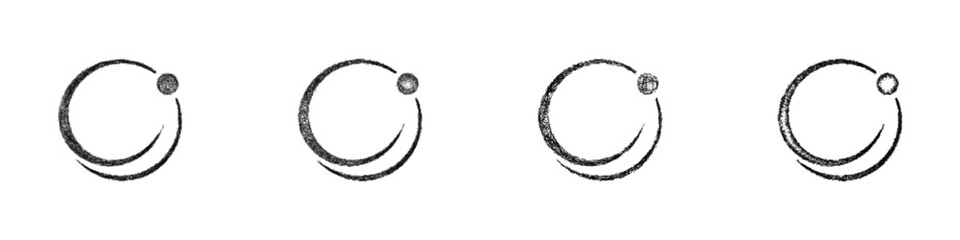 Fototapeta premium Black and white sketch orbit logo design set