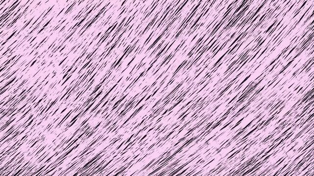 Hand drawn pink and black diagonal scribble texture with hatching effect. Abstract stop-motion seamless loop video animation for edgy, grunge, or comic style content.