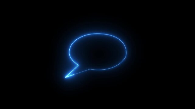 neon glowing Messenger line icon. Speech bubble sign. Chat message. speech bubble icon, yellow neon chat box,on alpha transparent background.