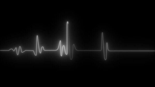 Heart rate monitor electrocardiogram beautiful sky white bright design on black background. Heartbeat icon,on alpha transparent background.