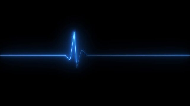 Neon glowing heartbeat or pulse rate line. Health and Medical concept. EKG Pulse line,on alpha transparent background.