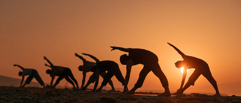Yoga Class at Sunrise: Embrace Fitness, Meditation, and Wellness in a Tranquil Outdoor Setting