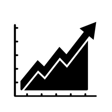Business growth arrow trend line silhouette icon