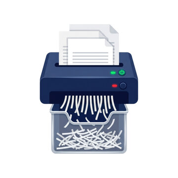 Paper shredder office document destruction security icon