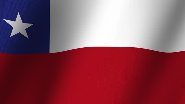 Chilean Flag Waving: A vibrant and detailed image of the national flag of Chile, rendered in a flowing, waving motion.