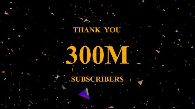 Celebratory milestone confetti explosion background showcasing 300 million subscribers achievement party