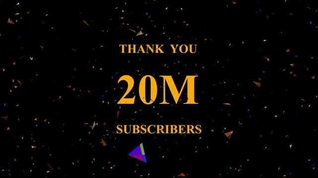 Celebratory milestone confetti explosion golden subscriber count animation vibrant background visual