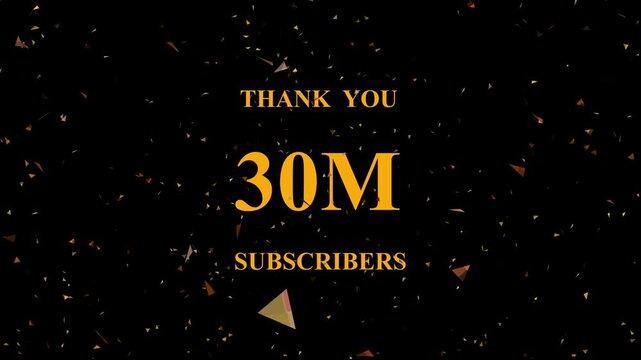 Celebratory milestone achievement subscriber count reach thirty million golden textured background