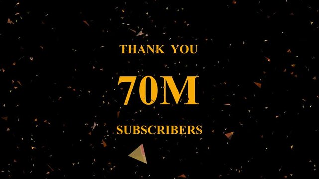Celebratory diamond sparkle confetti background thank you milestone 70 million subscribers achievement
